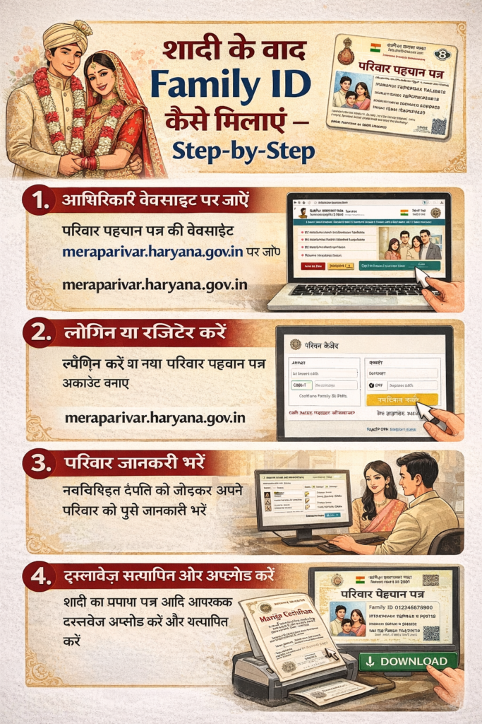 शादी के बाद Family ID कैसे मिलाएं – Step-by-Step